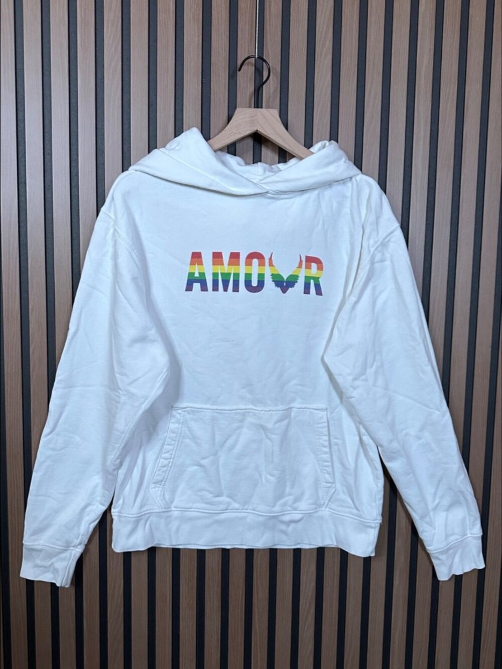 Zadig & Voltaire Sweater Small White LGBTQ+ Pullover Fleece Hoodie Sanchi Amour